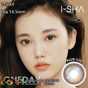【I-SHA】Oriana Edge Plus 1day SHADE Brown 14.5mm 【アイシャ】オリアナエッジプラスワンデーブラウン